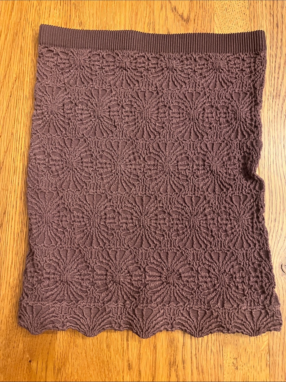 Textured Knit Brown Women's Top